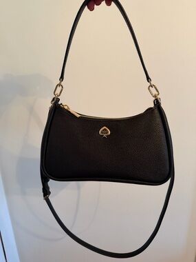 kate spade Black Pebbled Leather Small Kayla Shoulder Bag